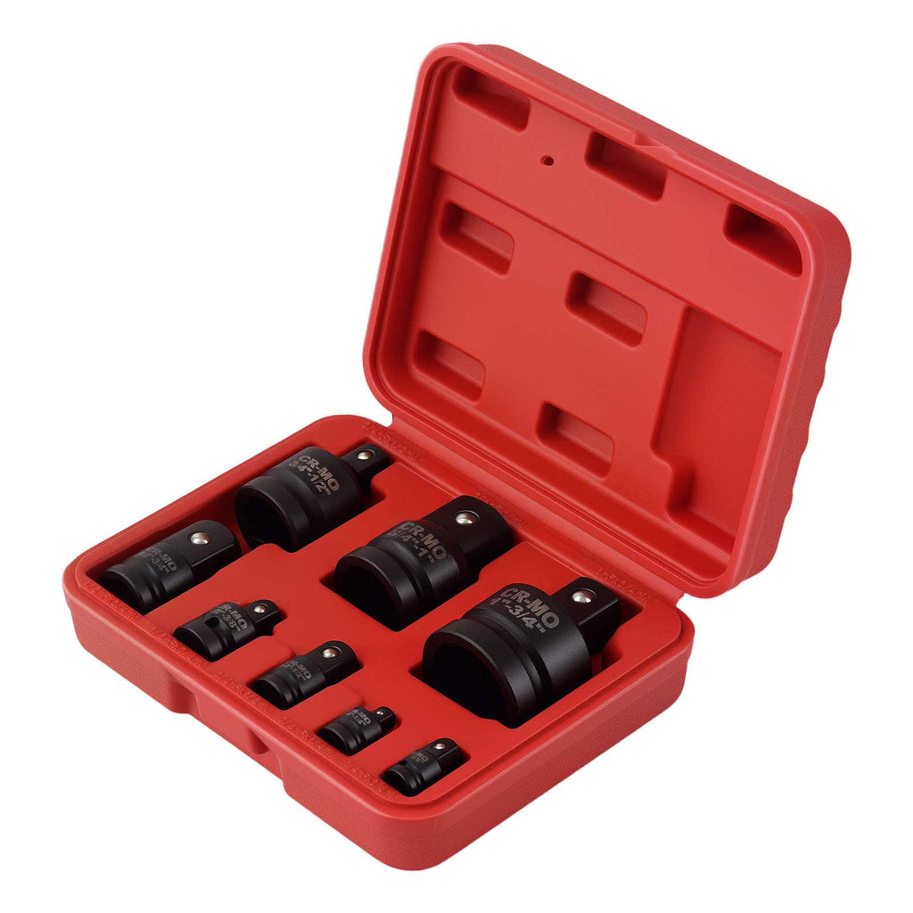 Impact Adapters 1/4 3/8 1/2 3/4 1 Cr-Mo Steel 8 Pieces With Case