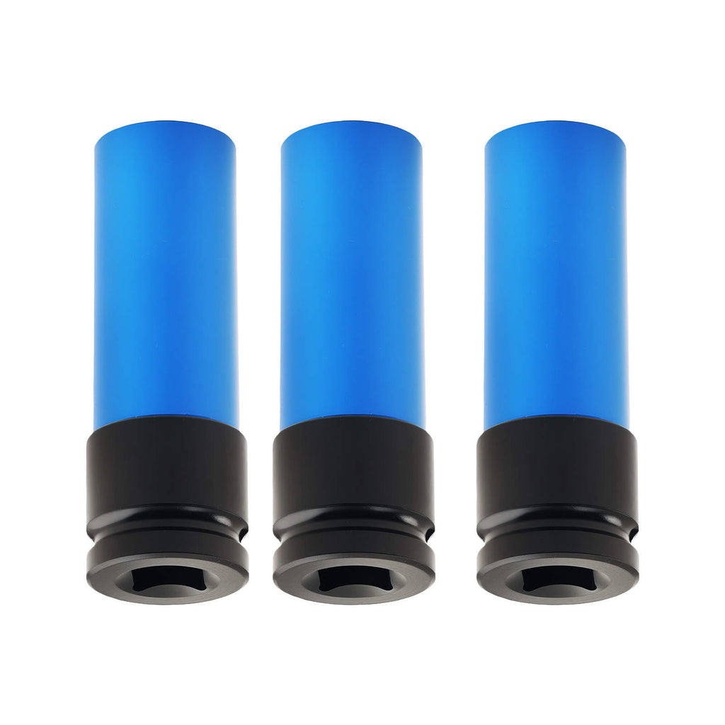 3 pieces 1/2" 17mm Impact Sockets for Manual Screwdrivers CR-MO 85mm