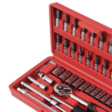 Laad de afbeelding in de galerijviewer, 46-Stuk Gereedschap Set Ratchet Wrench met Universal Joint and Extensions