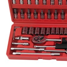 Laad de afbeelding in de galerijviewer, 46-Stuk Gereedschap Set Ratchet Wrench met Universal Joint and Extensions
