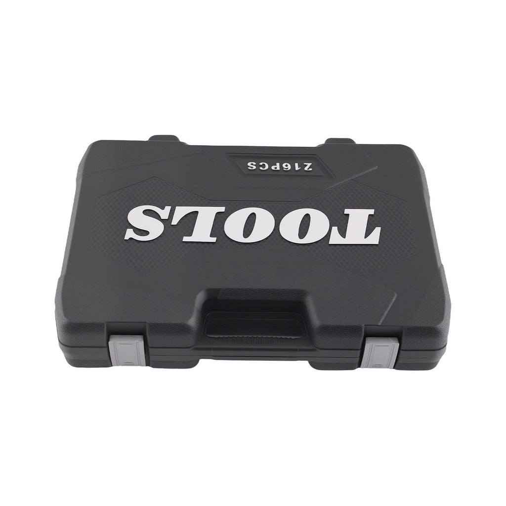 216 Piece Quick Release Ratchet Socket Set 1/4 3/8 1/2 Case