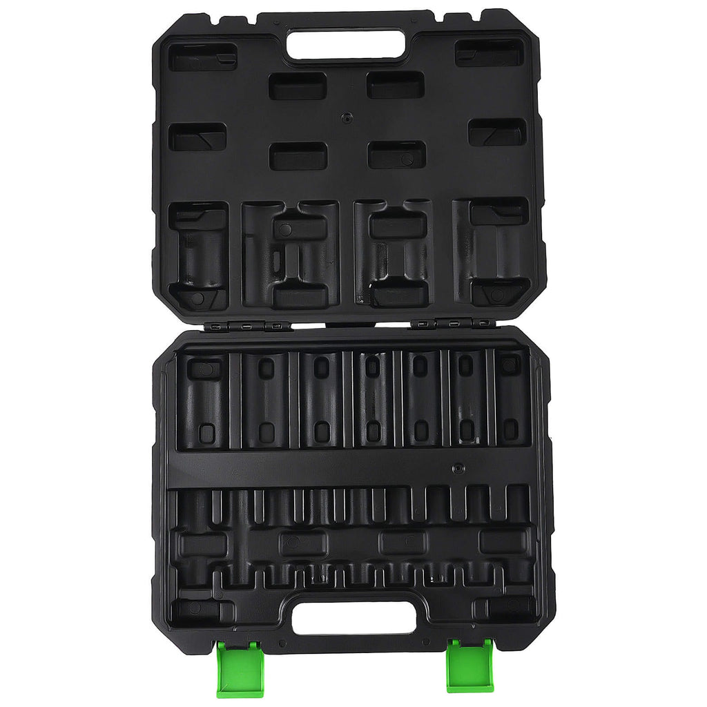 16 1/2-inch Impact Sockets 10-32mm 6-Point Deep Metric Cr-V Phosphate