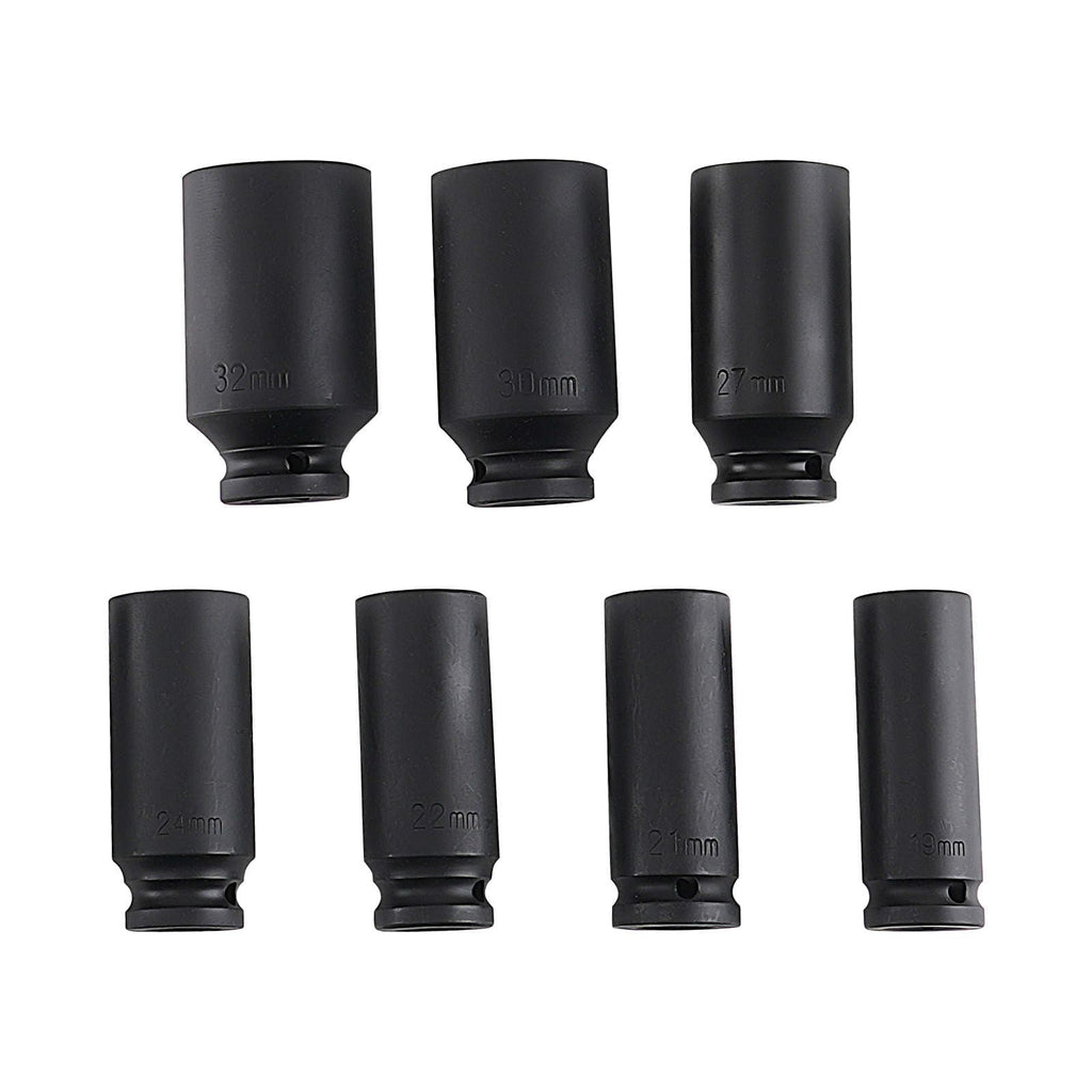 16 1/2-inch Impact Sockets 10-32mm 6-Point Deep Metric Cr-V Phosphate