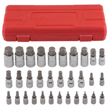Load image into Gallery viewer, 32-piece Hexagon S2 Steel Bit Socket Set Metric Imperial Case