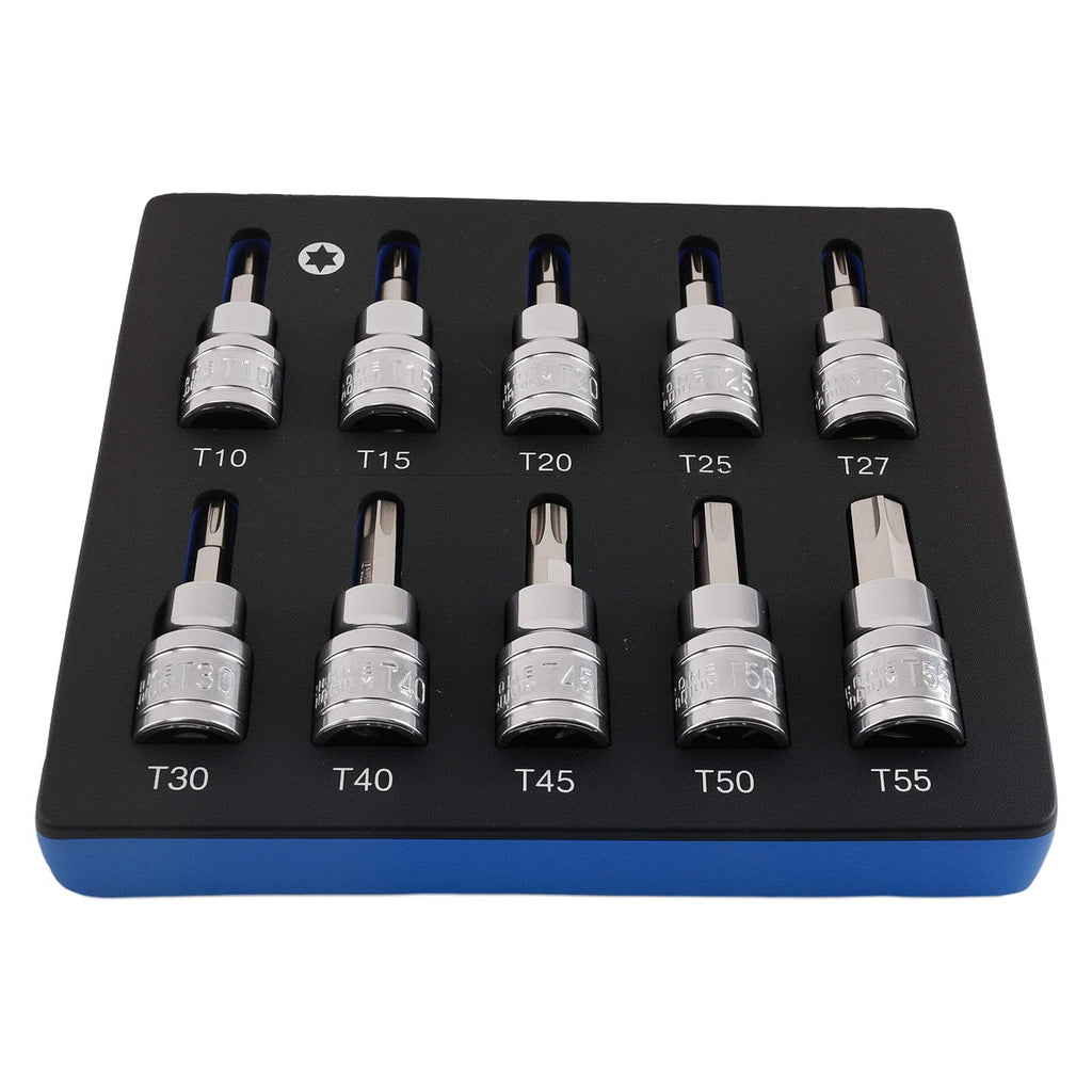 10-Stuk 3/8" Torx Socket Set T10-T55 48mm CRV voor Tools