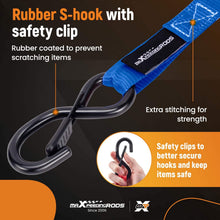 Load image into Gallery viewer, 4x Ratchet Straps Truck 997kg 4.5m S-Hook Blue S-Hook with Safety Clip