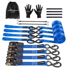 Load image into Gallery viewer, 4x Ratchet Straps Truck 997kg 4.5m S-Hook Blue S-Hook with Safety Clip