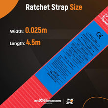 Load image into Gallery viewer, 4x Ratchet Straps with Hooks Lashing Straps Tie Down Strap Truck 997kg 4.5m Red