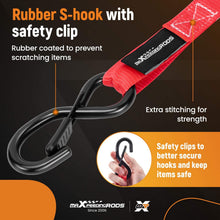 Load image into Gallery viewer, 4x Ratchet Straps with Hooks Lashing Straps Tie Down Strap Truck 997kg 4.5m Red