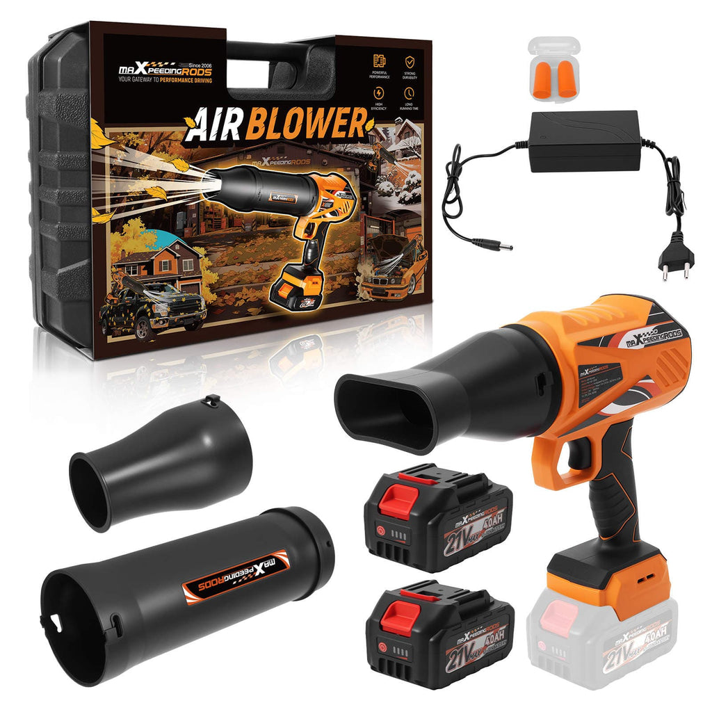 Leaf Blower 21V 32000RPM 385 CFM Brushless Motor 2 Batteries 4000mAh