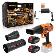 Laad de afbeelding in de galerijviewer, Leaf Blower 21V 32000RPM 385 CFM Brushless Motor 2 Batteries 4000mAh