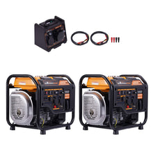 Laad de afbeelding in de galerijviewer, 2x 3200W Aggregaat Inverter Generator Benzine met Parallelbox – Draagbare Noodstroom