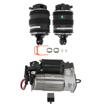 Laad de afbeelding in de galerijviewer, 2x achter Luchtveer 3-Pin + Compressor geschikt voor Mercedes E-Klasse W211 S211 Airmatic
