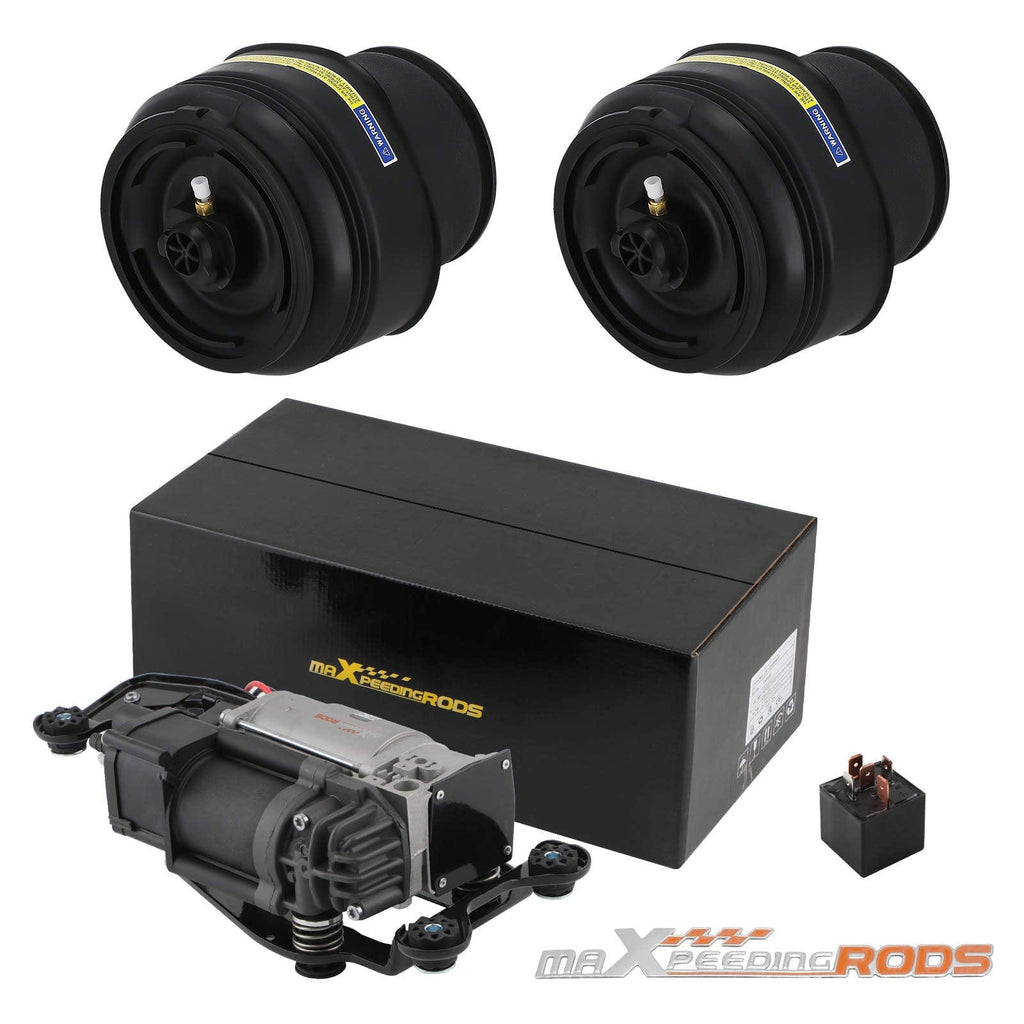 2x Luchtveer achter + Compressor + Klep Block geschikt voor BMW X5 F15 F85 X6 F16 F86