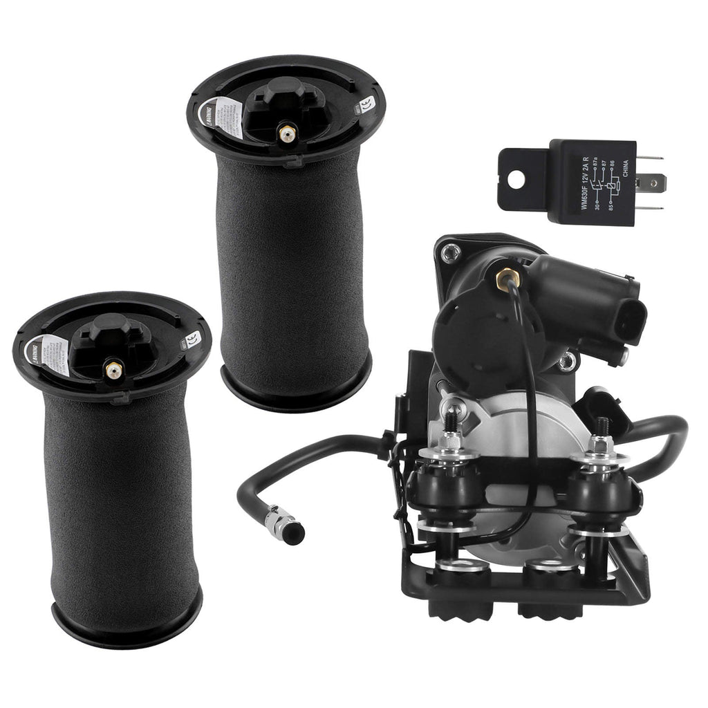 2x achter Luchtveer + Compressor met Beugel + Klep Block geschikt voor BMW 5 Serie E61