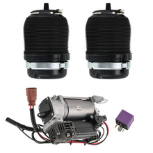 Laad de afbeelding in de galerijviewer, 2x Luchtvering Veerpoten achter 4F0616001J met Compressor geschikt voor Audi A6 4F C6