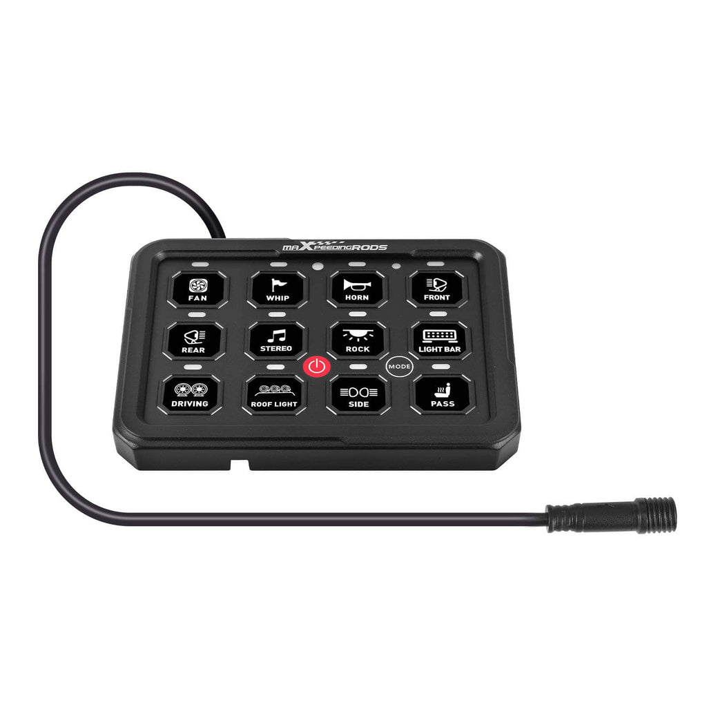 Universal 12-Gang Touch Control Panel for Car Boat UTV 4 LED Modes 12V-24V