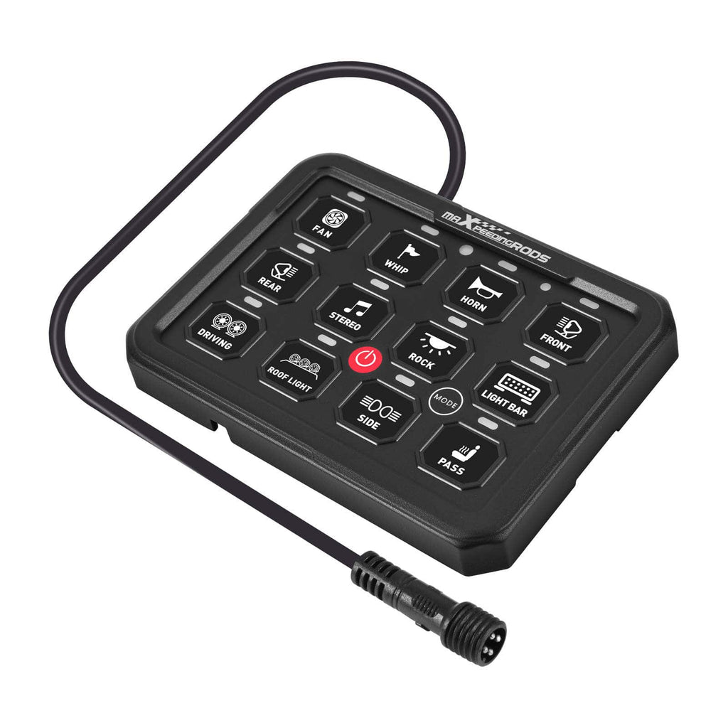 Universal 12-Gang Touch Control Panel for Car Boat UTV 4 LED Modes 12V-24V