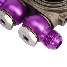 Laad de afbeelding in de galerijviewer, Oliekoeler kit universeel 10-rijen aluminium AN10 met thermostaatadapter 73-83 °C