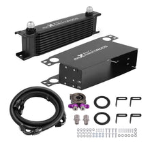 Laad de afbeelding in de galerijviewer, Oliekoeler kit universeel 10-rijen aluminium AN10 met thermostaatadapter