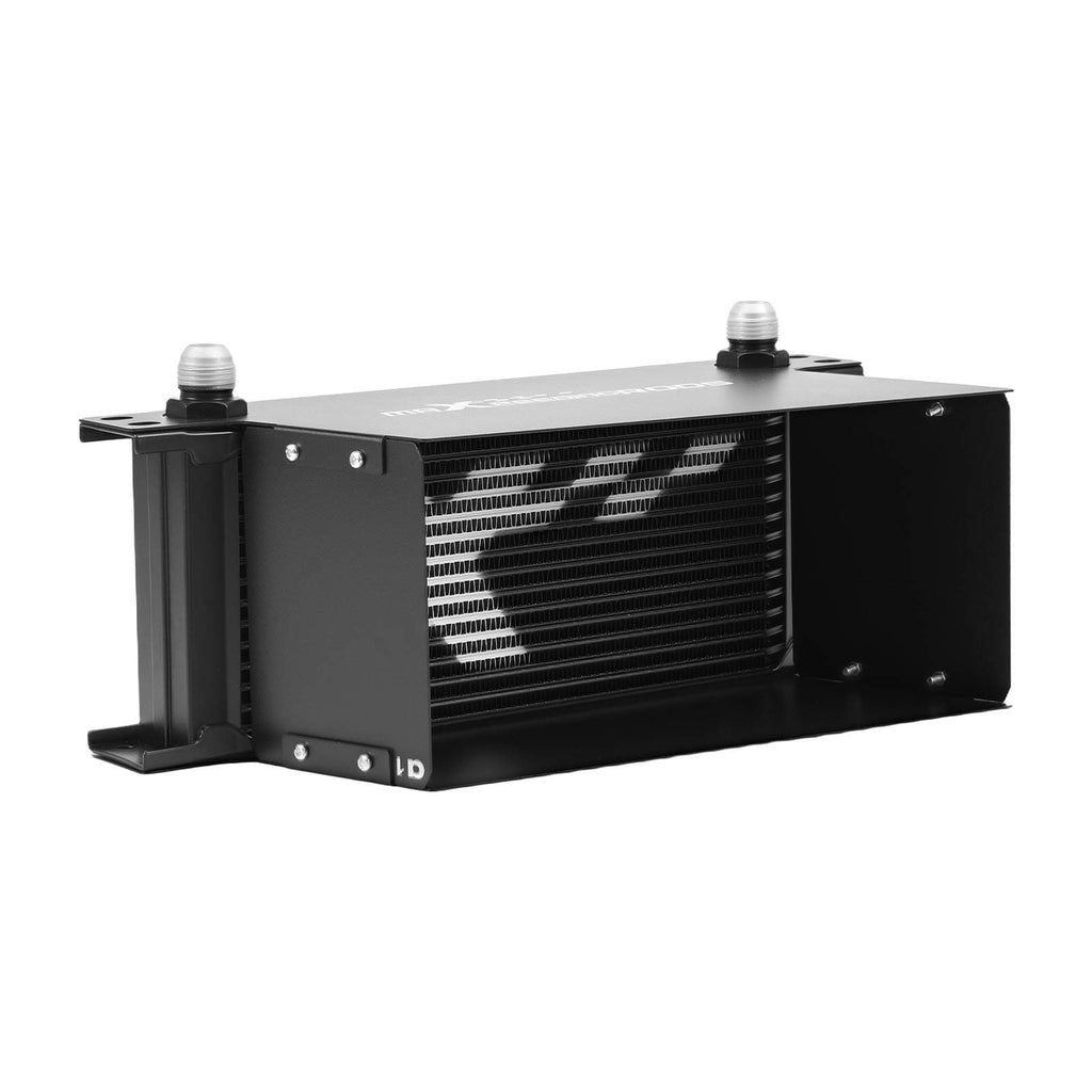 Oliekoeler kit universeel 16-rijen AN10 aluminium met roestvrijstalen beugels en thermostaat