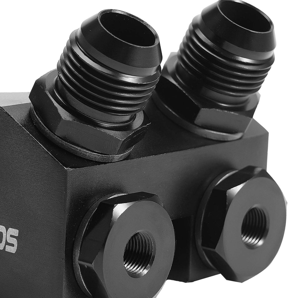 Oliekoeler kit universeel 30-rijen aluminium AN10 met thermostaatadapter