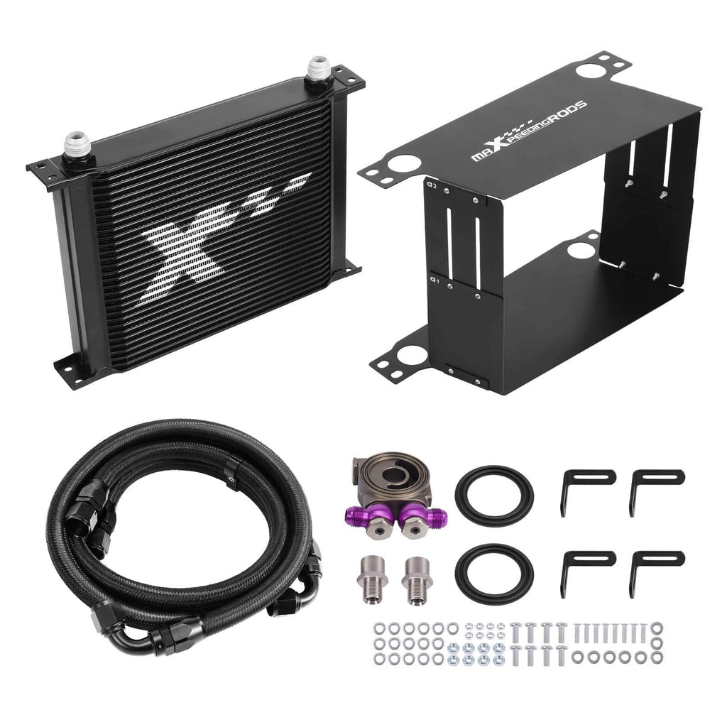 Oliekoeler kit universeel 30-rijen AN10 aluminium met sandwichadapter
