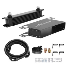 Laad de afbeelding in de galerijviewer, Oliekoeler kit universeel 7-rijen AN10 aluminium met haakse sandwichadapter