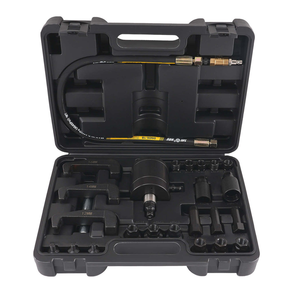 Professional Pneumatic Diesel Injector Puller met 19 Adapters