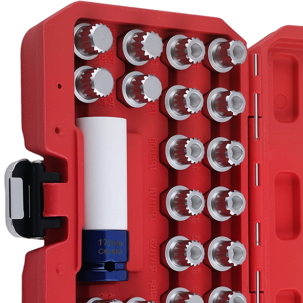 23-pc. Wheel Lock Lug Nut Demontagegereedschap Socket Set Key geschikt voor VW