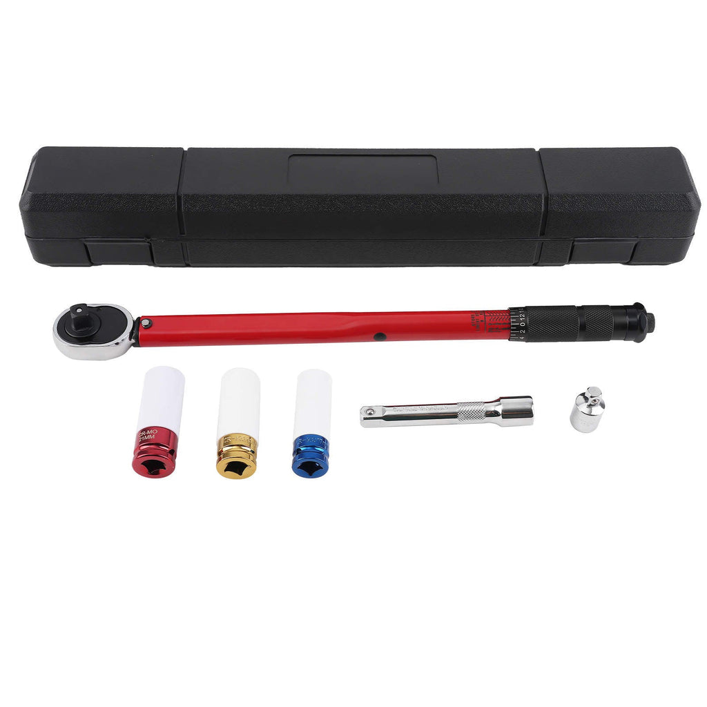 Torque wrench 40Cr ±4% met 3 special sockets 17/19/21mm and transport box