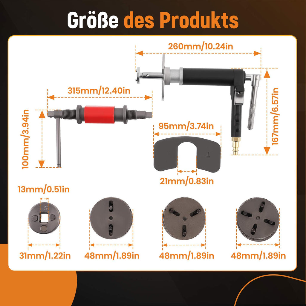 Tools Universal, Remklauw Piston Rewind Gereedschap Kit, 8x 150.2296