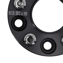 Laad de afbeelding in de galerijviewer, 25mm spacers geschikt voor BMW 1/3/5 Serie 5x120 M12x1.5 Aluminium + Bolts