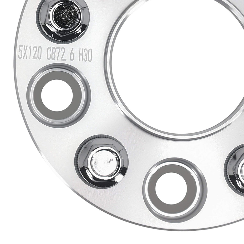 2x 30mm Spacers geschikt voor BMW 1/3/5/6 Serie 5x120 M12x1.5 Aluminium 72.6mm
