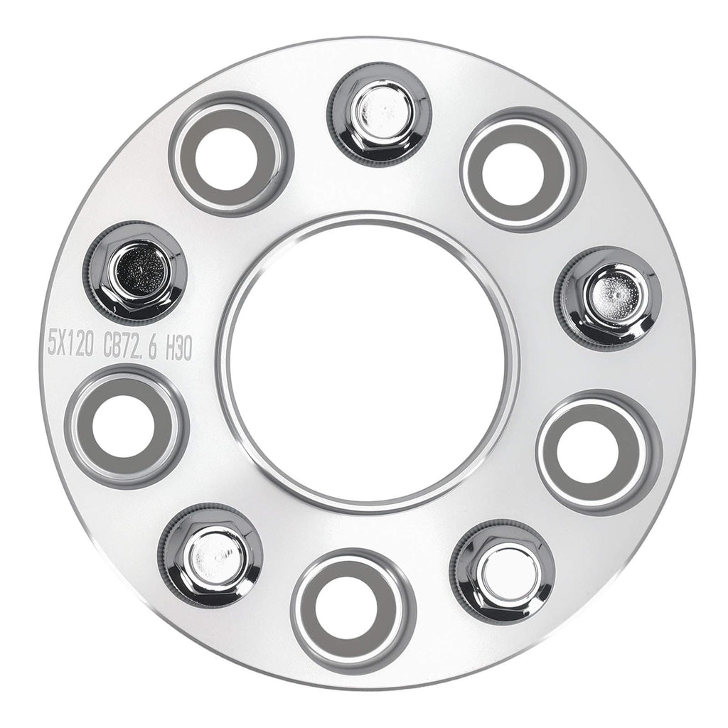 2x 30mm Spacers geschikt voor BMW 1/3/5/6 Serie 5x120 M12x1.5 Aluminium 72.6mm