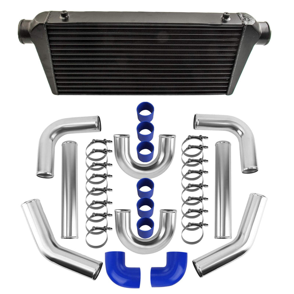 600x300x76mm 3 Universal Aluminium Intercooler + 2.5 64mm Intercooler Pipe Kit