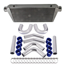Laad de afbeelding in de galerijviewer, 600x 300x 76mm Intercooler Black + 3 Intercooler Pipe Piping Kit Hose Kits