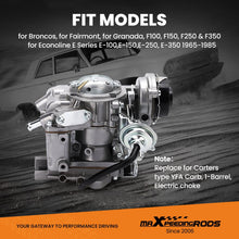 Laad de afbeelding in de galerijviewer, Carburetor geschikt voor Ford F100 F150 4.9 L 300 Cu 4.1 L 250 Cu 3.3 L 200 Cu 1 barrel