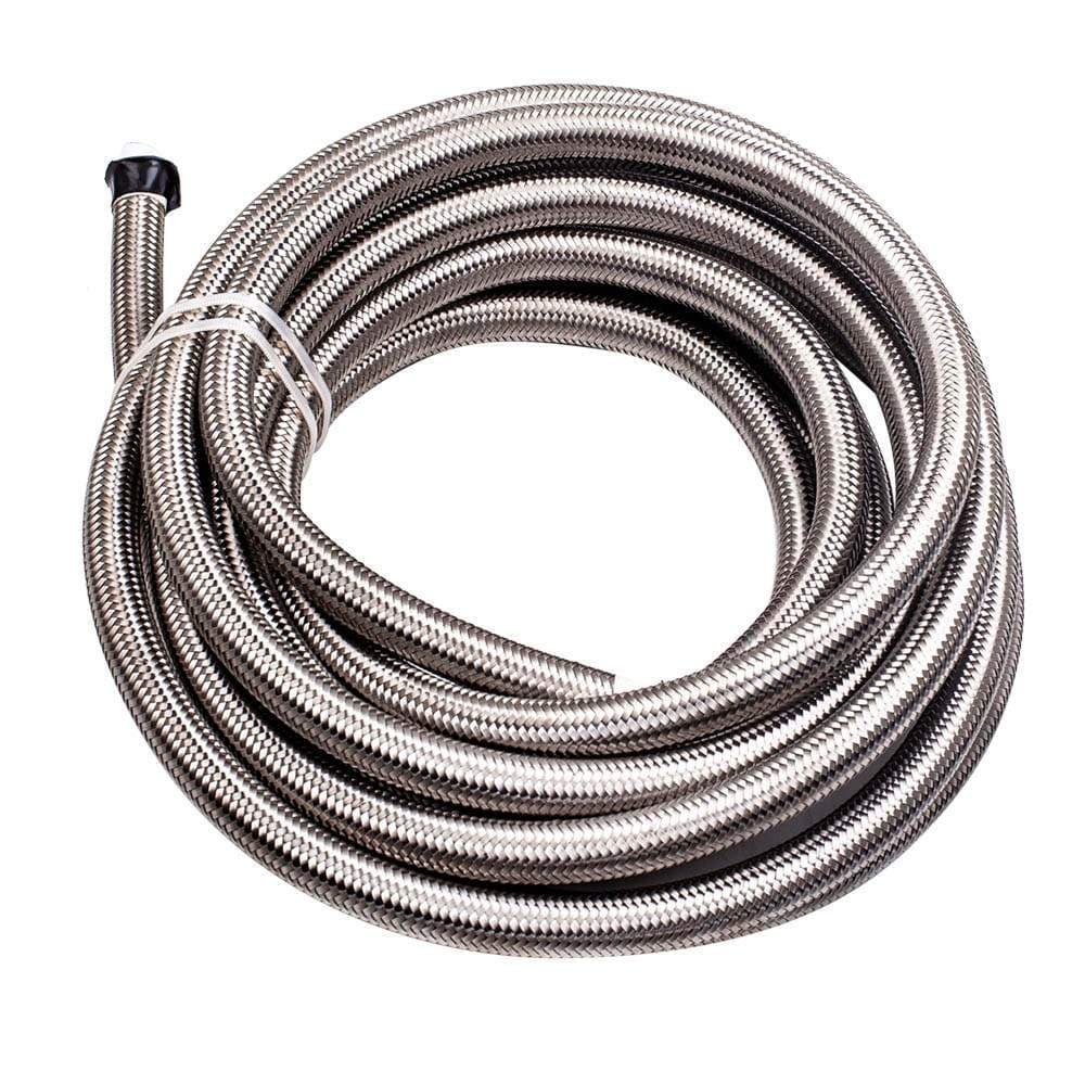 AN10 -10AN AN-10 20FT Stainless Steel Braided Fuel Line Hose Swivel Fitting Kit
