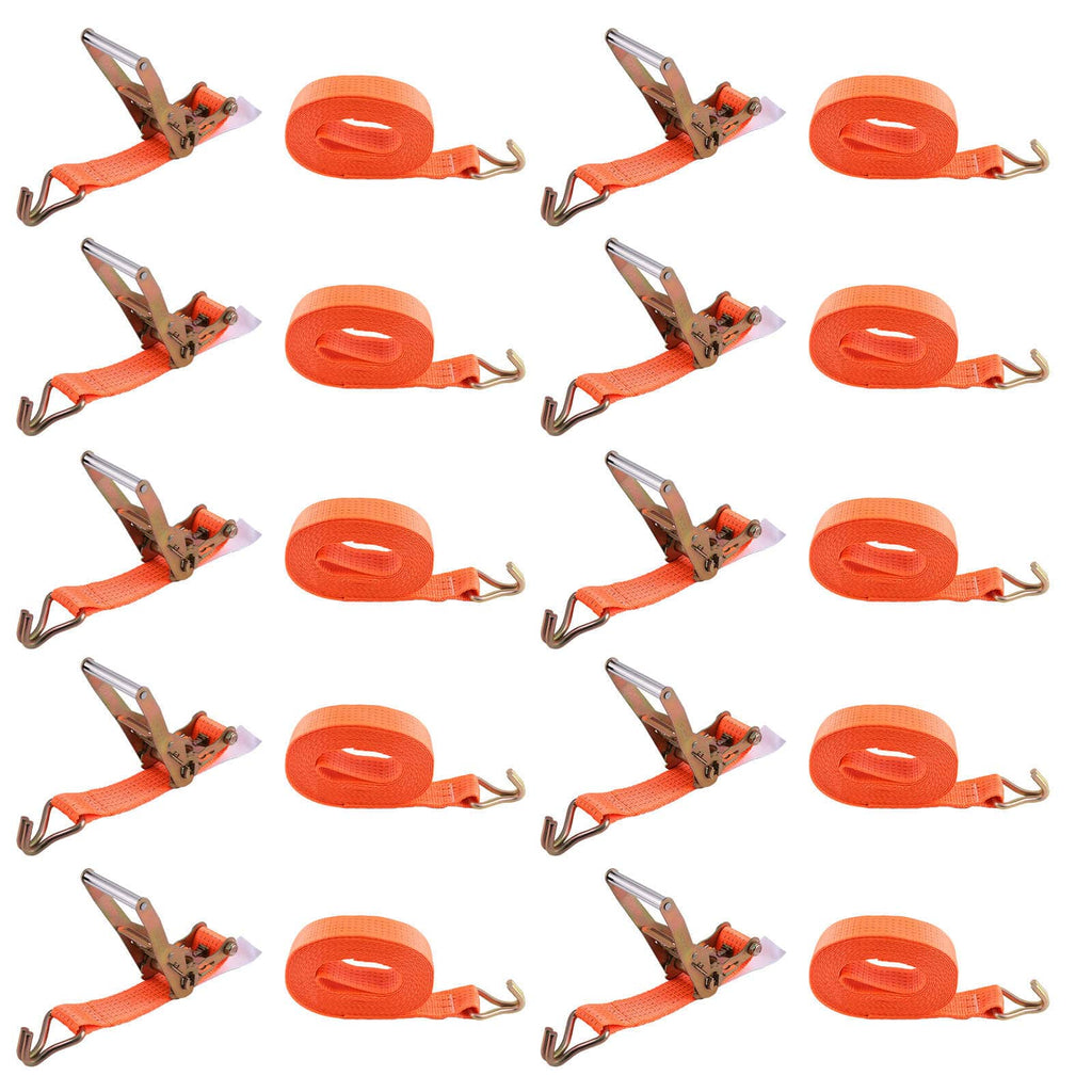 10x Lashing Strap Tie-Down Straps 8m 5t (2500/ 5000 daN, KG) Two-Piece 50mm
