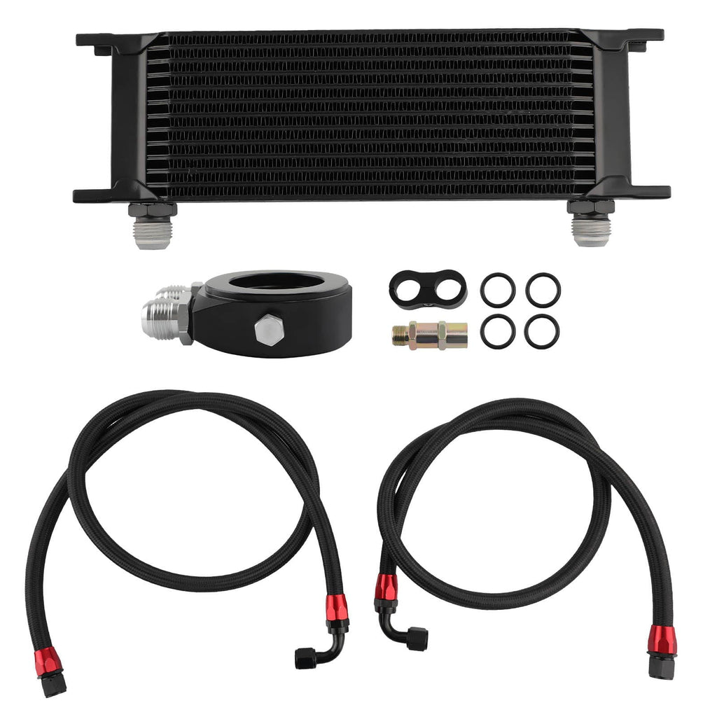 13 Row Universal Engine Oliekoeler + Filter Adapter Hose Kit
