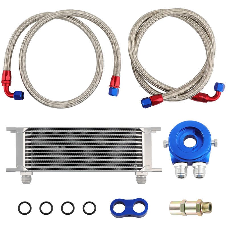 13 Row Oil Cooler AN10 Adapter Oil Filter Oil Line Kit