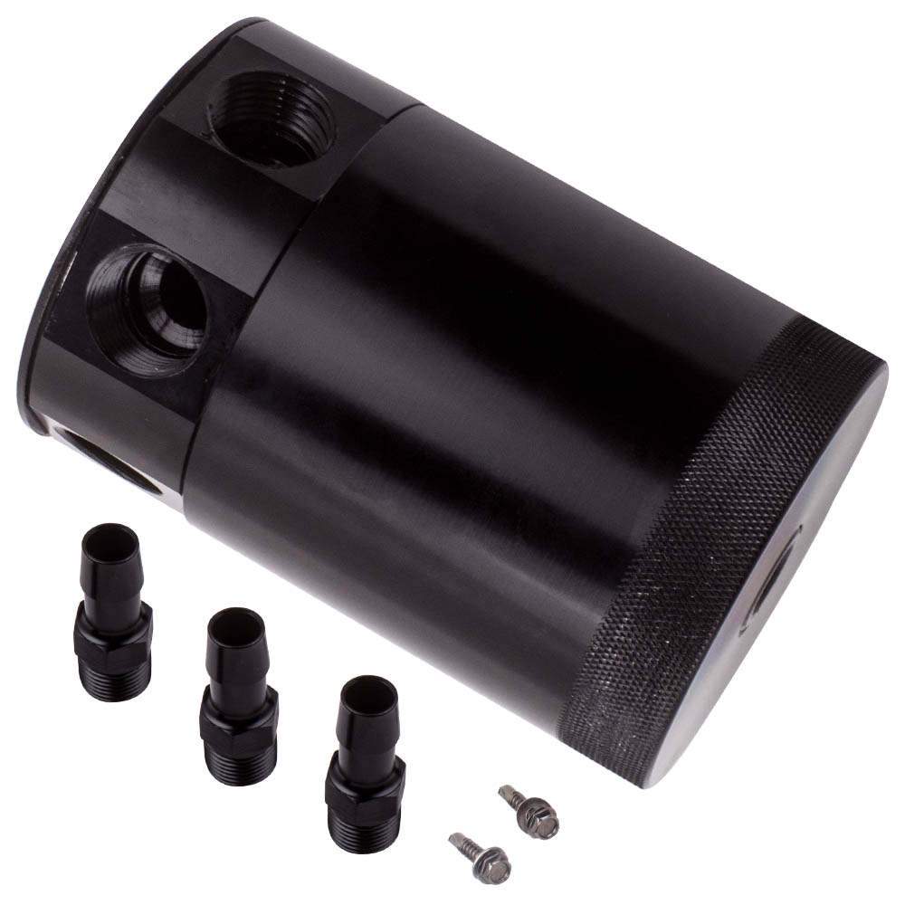 For CCV PCV system 3-port Oil Catch Can Tank air-oil separator with fittings