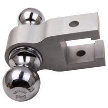 Load image into Gallery viewer, Adjustable Aluminum Mount Double Ball Hitch 2" Receiver Hook and Trailer Tow Lock