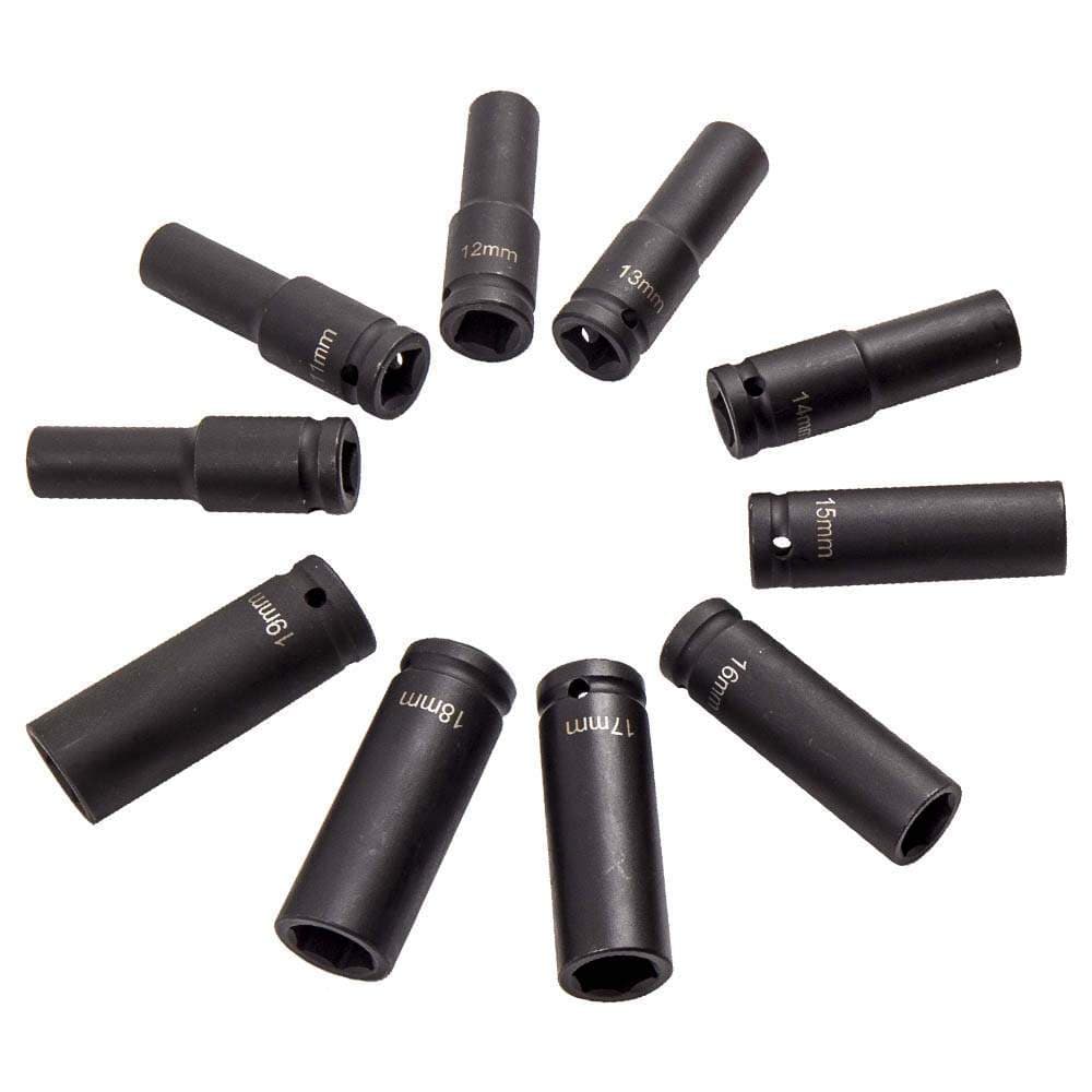 1/2-inch Drive Deep Impact Socket Set, 20-Stuk, Long Reach Wheel Nut Wrench Gereedschap, 10-19mm