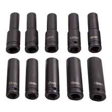 Laad de afbeelding in de galerijviewer, 1/2-inch Drive Deep Impact Socket Set, 20-Stuk, Long Reach Wheel Nut Wrench Gereedschap, 10-19mm