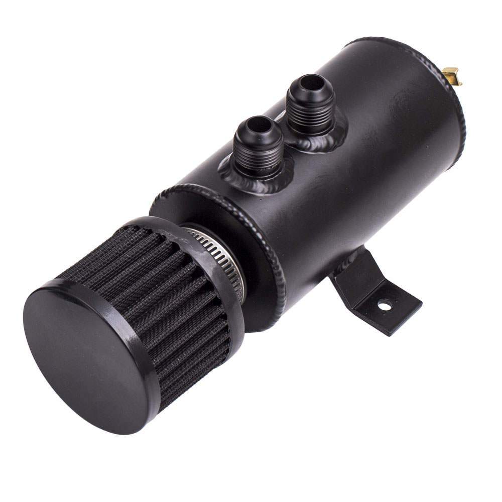 0.75L Aluminium Oil Catch Can met Luchtfilter + AN10 Hose Fittings