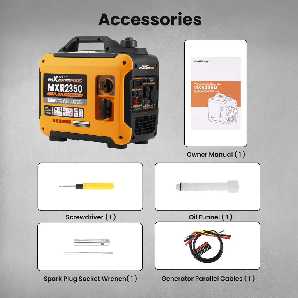2kW Aggregaat Inverter Generator 58dB – 15kg Draagbaar 230V & 2x USB