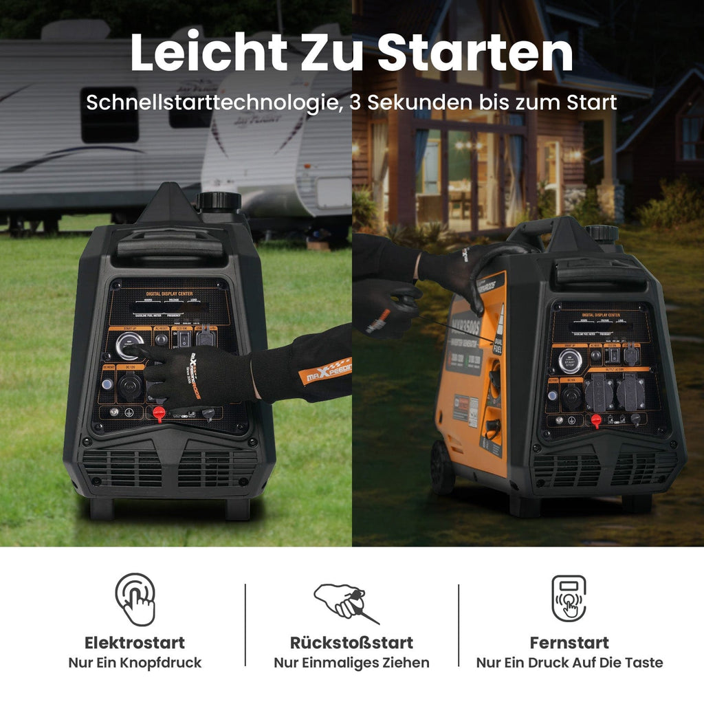 3,5kW aggregaat inverter generator benzine LPG 230V 12V elektrische start