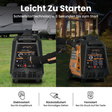 Load image into Gallery viewer, 3,5kW aggregaat inverter generator benzine LPG 230V 12V elektrische start